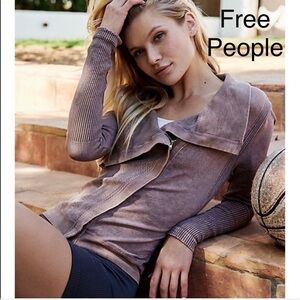 Free People Movement-Mercury Moto Jacket In Washed Deep Magenta